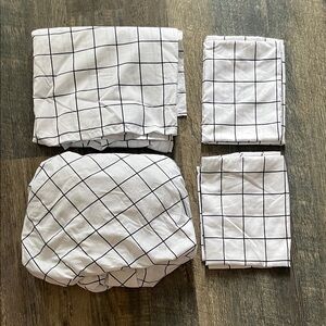 Black and White Checkered Bedding Sheet Set